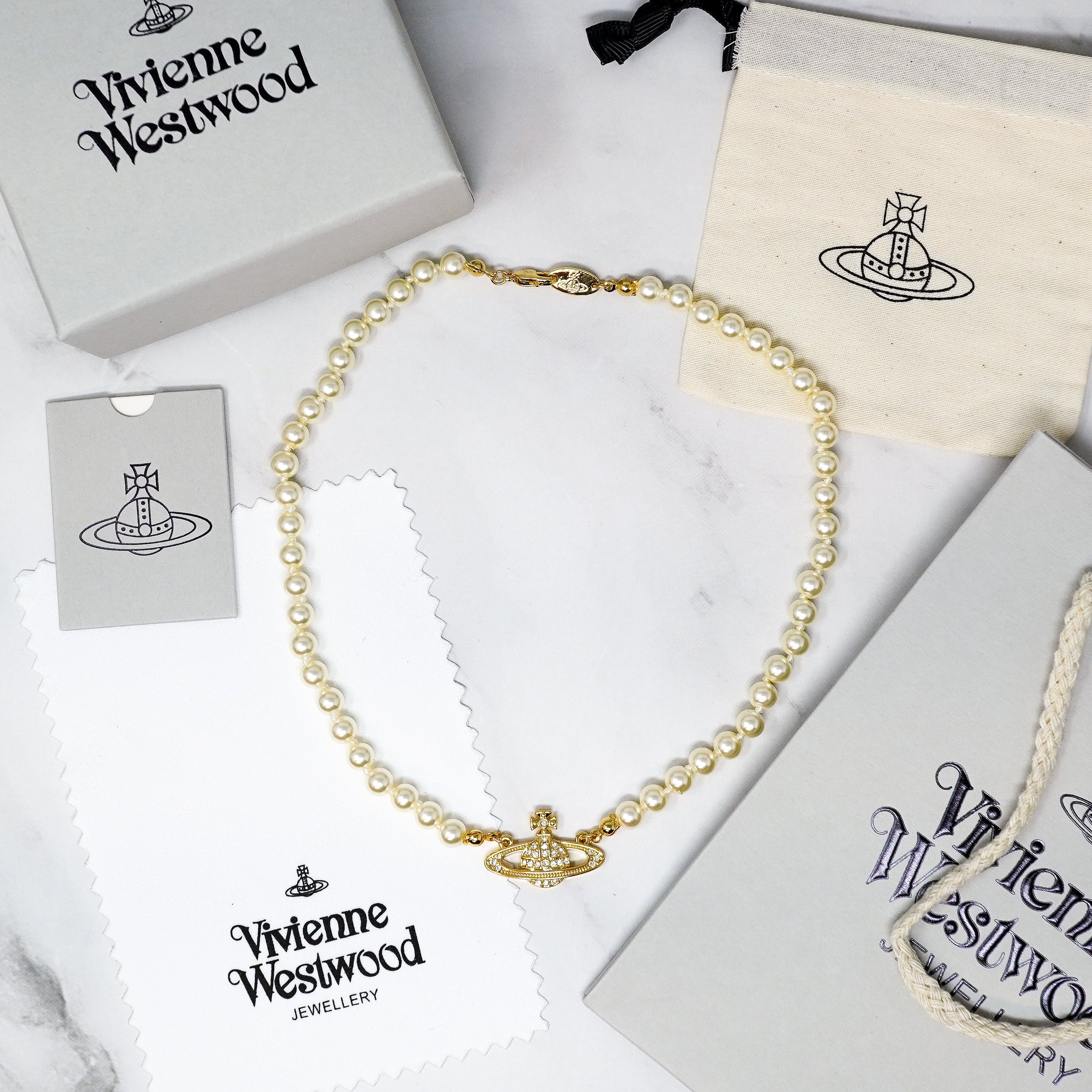 Gold Single Row Pearl Choker Necklace