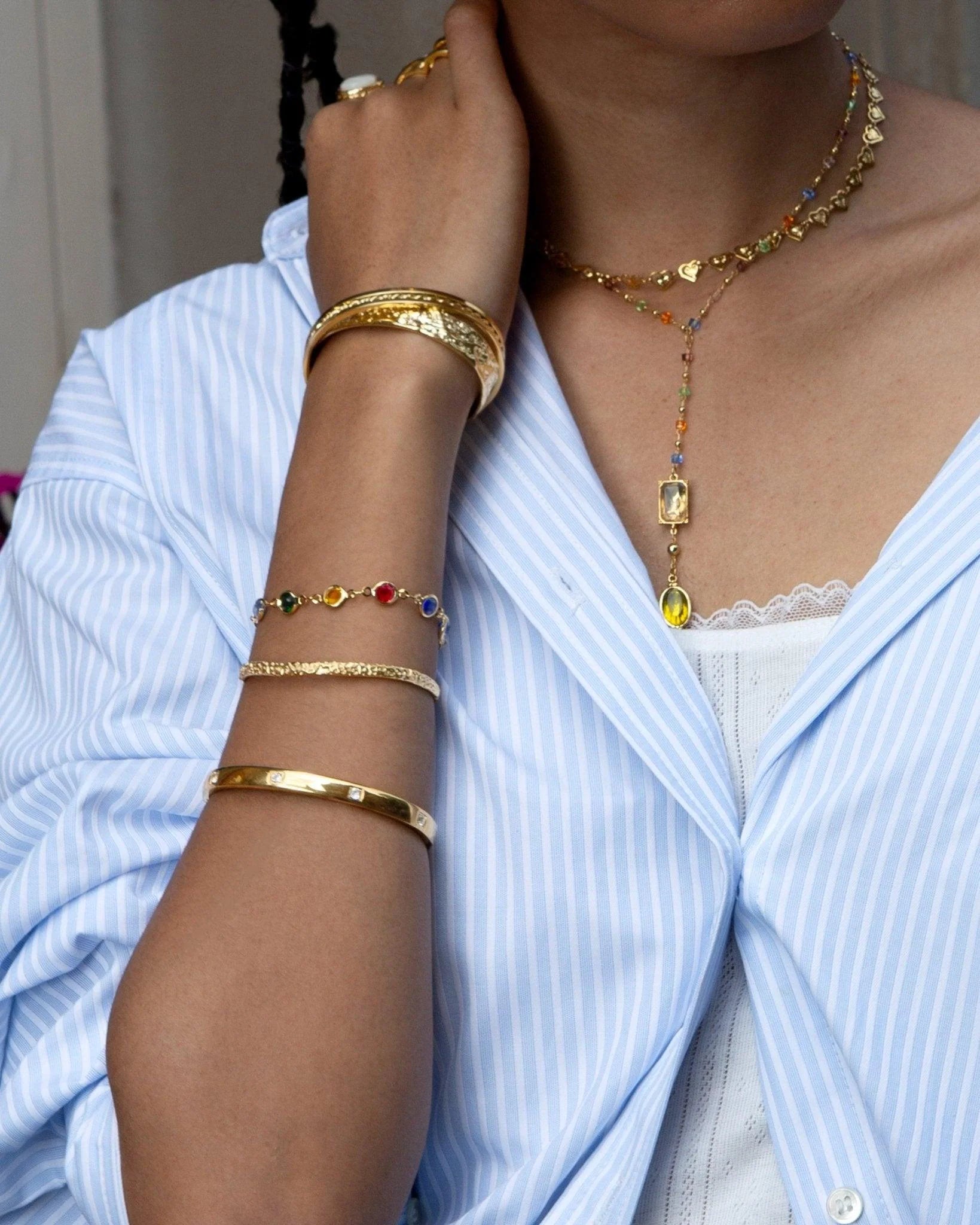 Iced Green Evil Eye Disc Necklace - 20mm